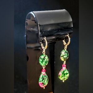 Ruby Zoisite Drop Earrings